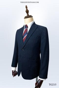 Bộ Suit Đen Gân Xanh Vengoc Classic Fit TGS215